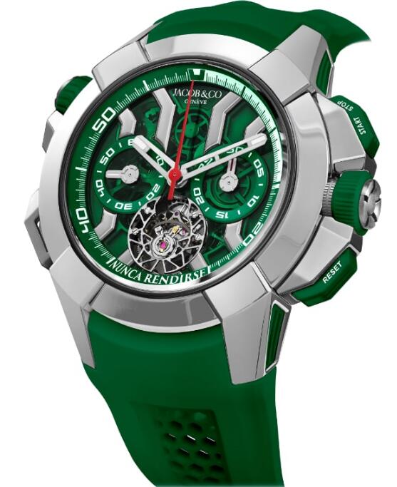 Jacob & Co. Epic X Chrono Tourbillon Titanium Green Watch Replica EC360.20.AC.AC.ABRUA Jacob and Co Watch Price